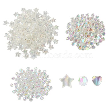 Clear AB Mixed Shapes Acrylic Beads