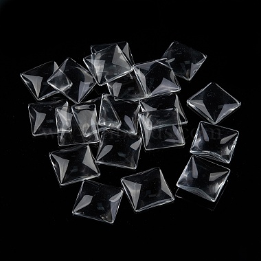 30mm Clear Square Glass Cabochons