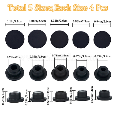 20Pcs 5 Style Silicone Hole Plugs(AJEW-GF0008-06C)-2