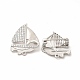 Clear Cubic Zirconia Sailboat Brooch Pin(JEWB-M025-05P)-1