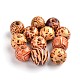 Round Printed Natural Maple Wood Beads(WOOD-R243-16mm-M2)-1