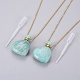 Natural Amazonite Openable Perfume Bottle Pendant Necklaces(G-K295-A04-G)-2