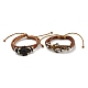 Braided PU Leather & Waxed Cords Multi-strand Bracelets(BJEW-P329-07)-1