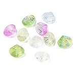 Ocean Theme Electroplate Transparent Glass Beads, AB Color Plated, Shell Shape, 12.5x14.5x10mm, Hole: 1.2mm, 5pcs/set(GL-CBA9C2A-01A)