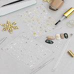 2 Sheets 2 Styles Christmas PET Nail Art Stickers, Self-Adhesive, for Nail Tips Decorations, Mixed Shapes, 13.2x8.2x0.2cm, 1 sheet/style(MRMJ-LP0002-86)