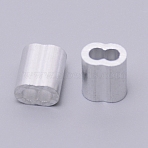 DIN6063 Aluminum Slide Charms/Slider Beads, for Leather Cord Bracelets Making, Platinum, 12x10x6.5mm, Hole: 2.9x6.8mm(ALUM-WH0166-02F)