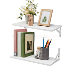 Rectangle MDF Wall Hanger Holders, with Iron Findings, White, 400x195x12mm(AJEW-WH0709-124)
