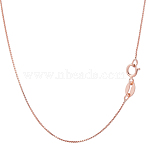 2Pcs 925 Sterling Silver Box Chain Necklaces, with 925 Stamp, Rose Gold, 18 inch(45cm), 0.65mm(NJEW-BBC0001-13RG)