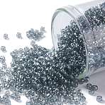 TOHO 11/0 Round Beads, Japanese Seed Beads, (113) Black Diamond Transparent Luster, 2.2mm, Hole: 0.8mm, about 5555pcs/50g(SEED-XTR11-0113)
