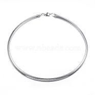 304 Stainless Steel Necklaces, Herringbone Chains, Stainless Steel Color, 17.72 inch(45cm)(NJEW-E080-05P)