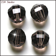 Imitation Austrian Crystal Beads, Grade AAA, Faceted, Round, Gray, 6mm, Hole: 0.7~0.9mm(SWAR-F079-6mm-21)