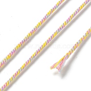 Polyester Twisted Cord, Round, for DIY Jewelry Making, Colorful, 1.2mm, about 38.28 Yards(35m)/Roll(OCOR-G015-01B-12)