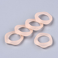 Transparent Resin Finger Rings, Frosted, Light Salmon, US Size 6 3/4(17.1mm)(RJEW-T013-001-B02)