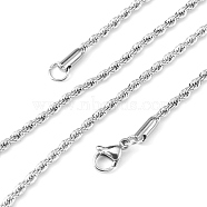 304 Stainless Steel Necklaces, Size: about 2mm in diameter, 20.07 inch(51cm) long(X-NJEW-H005)