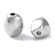 Rack Plating Alloy Beads, Irregular Oval, Platinum, 8x7x6mm, Hole: 1.2mm(PALLOY-Q458-16P)