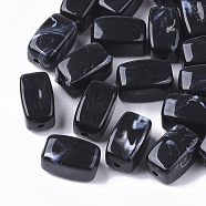 Acrylic Beads, Imitation Gemstone Style, Cuboid, Black, 13x7.5x7.5mm, Hole: 1.6mm(X-OACR-N130-016A)