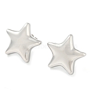 Rack Plating Brass Star Stud Earrings, Long-Lasting Plated, Cadmium Free & Lead Free, Platinum, 20x20mm(EJEW-P242-05P)