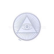 Flat Round with Evil Eye DIY Silicone Display Molds, Portrait Sculpture Resin Casting Molds, For UV Resin, Epoxy Resin Jewelry Making, White, 181x10mm, Inner Diameter: 175x7mm(PW-WG60847-01)