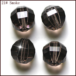 K9 Glass, Imitation Austrian Crystal Beads, Grade AAA, Faceted, Round, Gray, 6mm, Hole: 0.7~0.9mm(SWAR-F079-6mm-21)