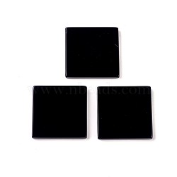 Natural Black Agate Cabochons, Square, 10x10x2mm(G-O176-03F)