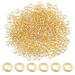 600Pcs 304 Stainless Steel Open Jump Rings, Real 24K Gold Plated, 20 Gauge, 4x0.8mm, Inner Diameter: 2.4mm(STAS-GA0001-61)