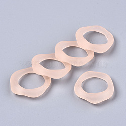 Transparent Resin Finger Rings, Frosted, Light Salmon, US Size 6 3/4(17.1mm)(RJEW-T013-001-B02)