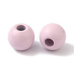 Spray Painted 202 Stainless Steel Beads, Round, Pearl Pink, 6mm, Hole: 1.8mm(STAS-Q321-02A-F)