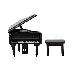 1:12 Miniature Dollhouse Furniture Simulation Model, Triangle Piano Stand Ornament, Black, 85x80x68mm(PW-WG20556-02)