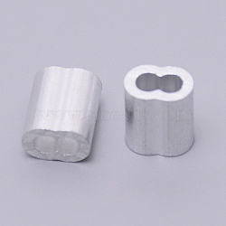 DIN6063 Aluminum Slide Charms/Slider Beads, for Leather Cord Bracelets Making, Platinum, 12x10x6.5mm, Hole: 2.9x6.8mm(ALUM-WH0166-02F)