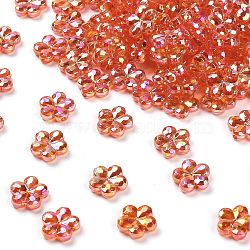 Transaparent Acrylic Beads, Plum, AB Color Plating, Brown, 13.5x14.5x4.5mm, Hole: 1.8mm, about 1111pcs/500g(PACR-H004-01B)