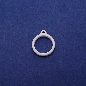 Silicone Pendant, for Electronic stylus & Lighter Making, Ring, White, 29x24.5x7mm, Hole: 3mm, 20.5mm inner diameter