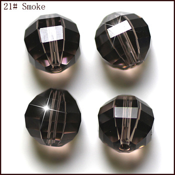 Imitation Austrian Crystal Beads, Grade AAA, Faceted, Round, Gray, 6mm, Hole: 0.7~0.9mm