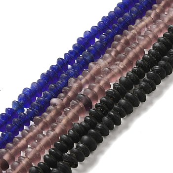 Handmade Lampwork Beads Strands, Rondelle, Random Color, 5~6.5x3~4.5mm, Hole: 1mm, about 186pcs/strand, 28.35''(72cm)