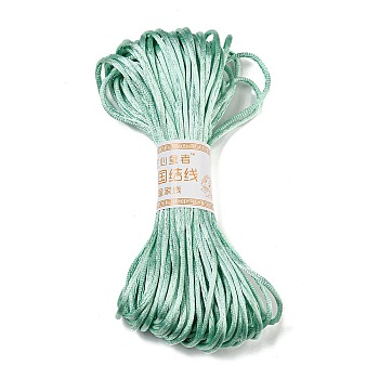 Polyester Embroidery Floss, Cross Stitch Threads, Medium Aquamarine, 3mm, 20m/bundle