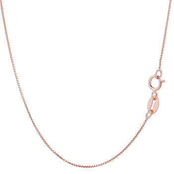2Pcs 925 Sterling Silver Box Chain Necklaces, with 925 Stamp, Rose Gold, 18 inch(45cm), 0.65mm