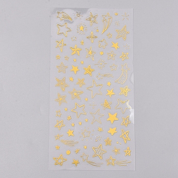 Waterproof Hot Stamping Stickers, DIY Gift Hand Account Photo Frame Album Decoration Sticker, Star Pattern, 20x10cm