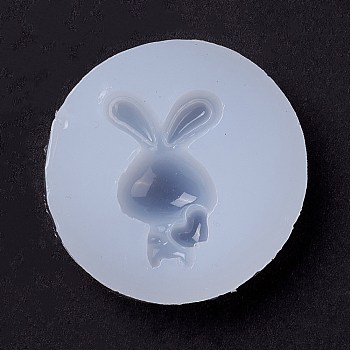 Rabbit DIY Food Grade Silicone Molds, Resin Casting Molds, For UV Resin, Epoxy Resin Jewelry Making, White, 38.5x8mm, Inner Diameter: 21x17mm