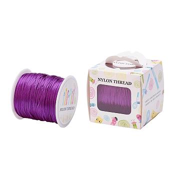 Nylon Thread, Rattail Satin Cord, Dark Violet, 1.0mm, about 76.55 yards(70m)/roll