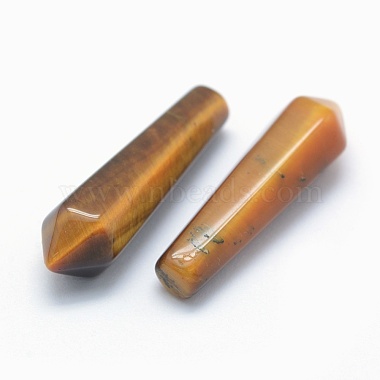 Natural Tiger Eye Pointed Beads(G-E490-C18)-2