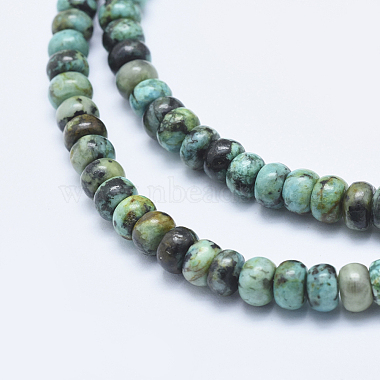 Natural African Turquoise(Jasper) Beads Strands(G-E444-49-6mm)-3