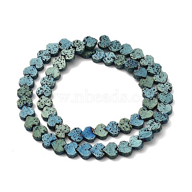 Electroplated Natural Lava Rock Beads Strands(G-Q1009-G01-01H)-2