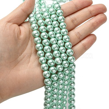 Umweltfreundliche runde Perlenstränge aus gefärbtem Glasperlen(HY-A002-8mm-RB034)-4