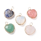 Faceted Heart Natural & Synthetic Gemstone Pendants(PALLOY-JF01397)-1