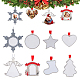 8 Sets 8 Styles Christmas Theme Sublimation Blank Alloy Pendant Decorations(DIY-FH0005-64)-1