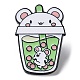 Cartoon Animal Boba Tea Cup Enamel Pin(JEWB-E025-01EB-02)-1