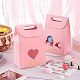 Nbeads 20Pcs 2 Style Rectangle Paper Bags with Handle and Clear Heart Shape Display Window(CON-NB0001-90)-2