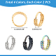 Dicosmetic 8piezas 4 aretes de aro con anillo retorcido de colores para niña y mujer(STAS-DC0008-52)-6