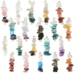 DIY Jewelry Making Kits, including Gemstone Chip Beaded Pendants and Connector Charms, 28~35.5mm, 10pcs/bag, 2bags/style(DIY-SC0031-05)