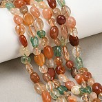 Natural Agate Nuggets Beads Strands, Tumbled Stone, 6~10.5x5.5~7.5x3.5~7mm, Hole: 0.5mm, about 26~27pcs/strand, 7.72~8.23''(19.6~20.9cm)(G-B170-A02)
