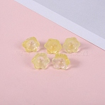 Glass Beads, Lily Flower, Champagne Yellow, 12x8mm, Hole: 1.4mm(GLAA-WH0030-30J)